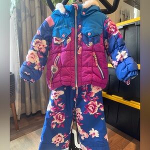 Obermeyer Blue and Pink Floral Snowsuit with I-Grow technology - Bluebird Day